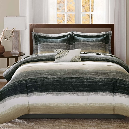 Madison Park Essentials Barret Complete Bedding Set with Cotton Sheets