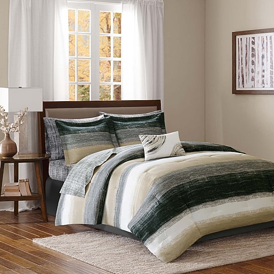 Madison Park Essentials Barret Complete Bedding Set with Cotton Sheets