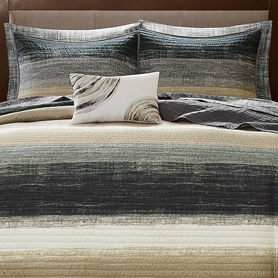 Madison Park Essentials Barret Quilt Set with Cotton Bed Sheets
