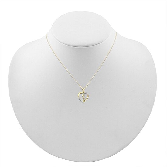 Womens 1/10 CT. T.W. Natural White Diamond 10K Gold Heart 18 Inch Pendant Necklace