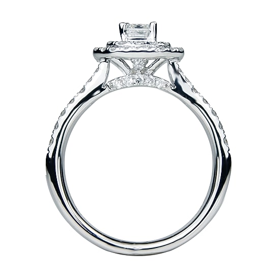 Signature By Modern Bride Womens 1/2 CT. T.W. Natural White Diamond 14K Gold Halo Bridal Set
