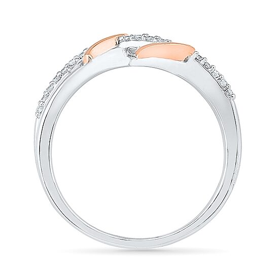 Womens 1/8 CT. T.W. Natural White Diamond 10K Gold Over Silver Heart Cocktail Ring