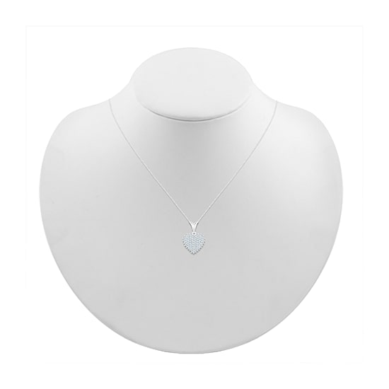 Womens 3/4 CT. T.W. Natural White Diamond 10K Gold Heart 18 Inch Pendant Necklace
