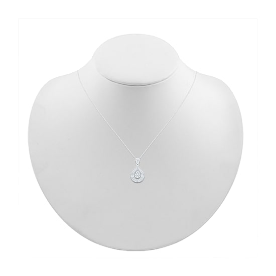 Teardrop Womens 3/8 CT. T.W. Natural White Diamond 10K Gold Pear 18 Inch Pendant Necklace