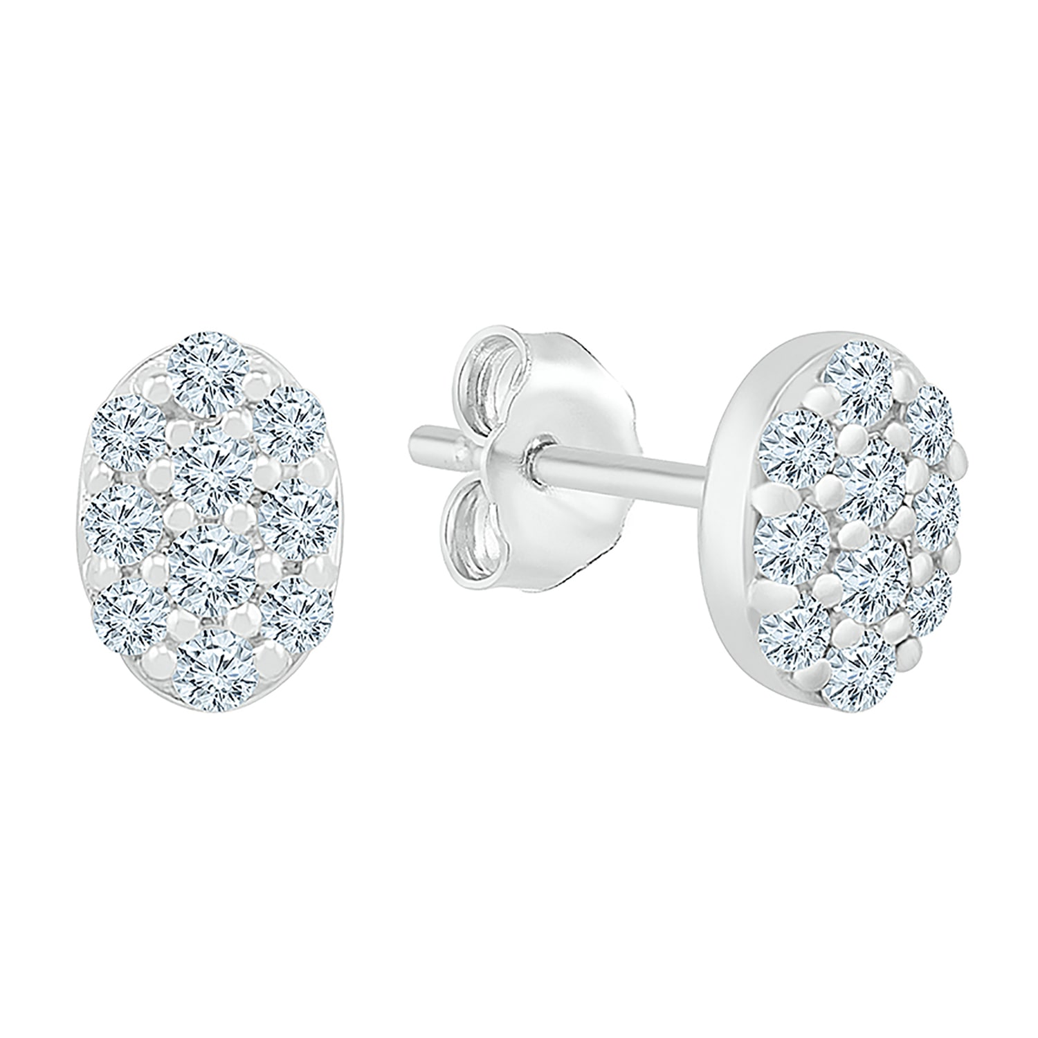 3/8 CT. T.W. Natural White Diamond 10K Gold 7.1mm Stud Earrings
