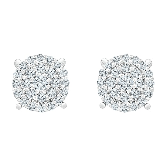 1/4 CT. T.W. Natural White Diamond 10K Gold 5.9mm Stud Earrings