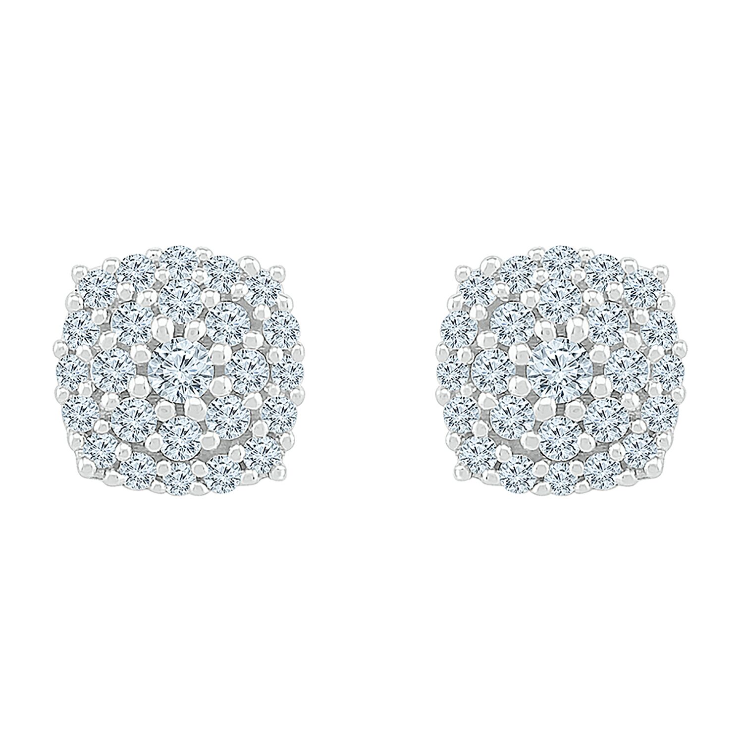 1/4 CT. T.W. Natural White Diamond 10K Gold 5.8mm Stud Earrings
