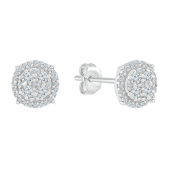 1/3 CT. T.W. Natural White Diamond 10K Gold 7.3mm Stud Earrings
