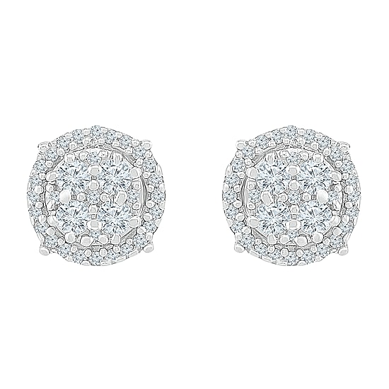 1/3 CT. T.W. Natural White Diamond 10K Gold 7.3mm Stud Earrings