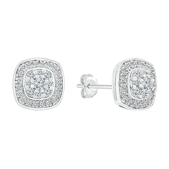 1/2 CT. T.W. Natural White Diamond 10K Gold 9.9mm Stud Earrings