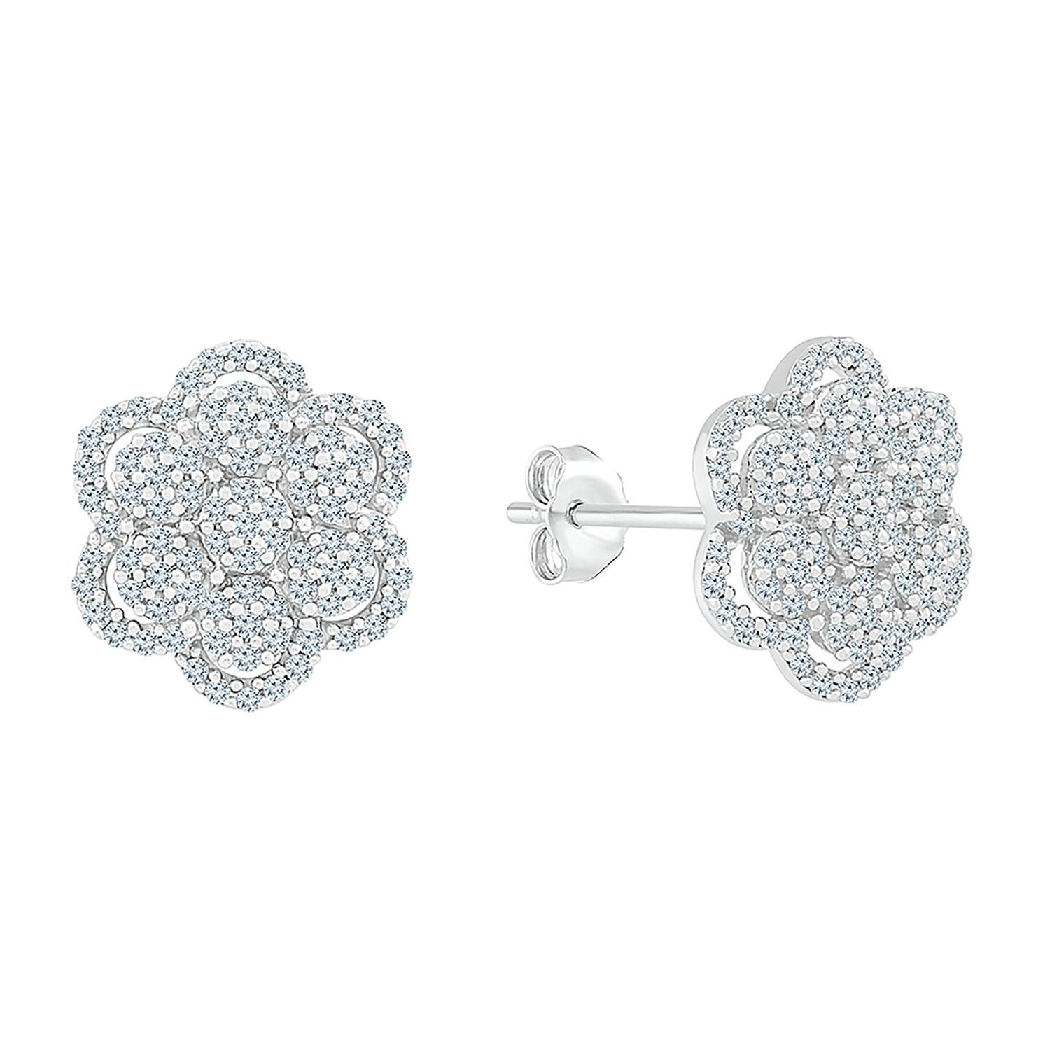 1/3 CT. T.W. Natural White Diamond 10K Gold 11.5mm Stud Earrings