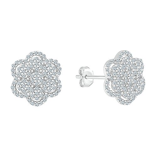 1/3 CT. T.W. Natural White Diamond 10K Gold 11.5mm Stud Earrings, One Size, White