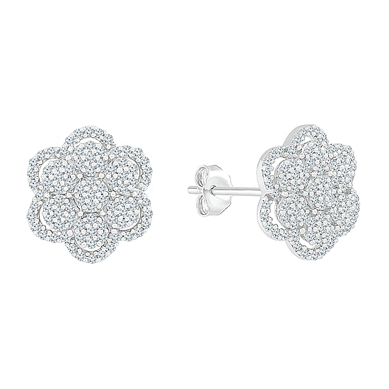 1/3 CT. T.W. Natural White Diamond 10K Gold 11.5mm Stud Earrings