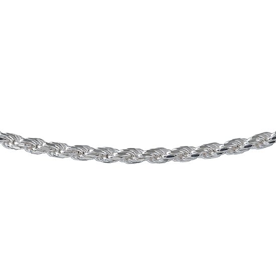Made in Italy Unisex Adult Sterling Silver 30 Inch Rope Chain Necklace