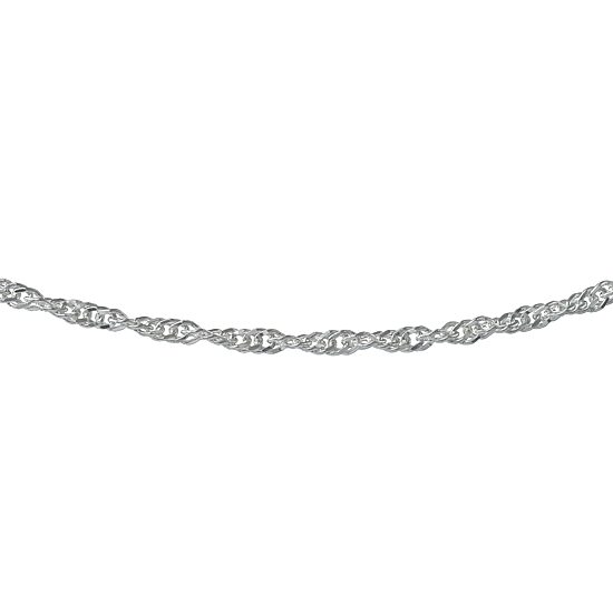 Made in Italy Sterling Silver Solid Singapore Chain Necklace