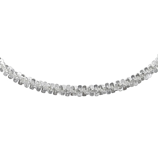 Made in Italy Womens Sterling Silver 8 Inch Solid Link Chain Bracelet