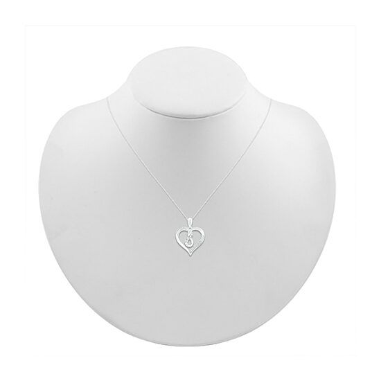 Womens Diamond Accent Natural White Diamond Sterling Silver Heart 18 Inch Pendant Necklace
