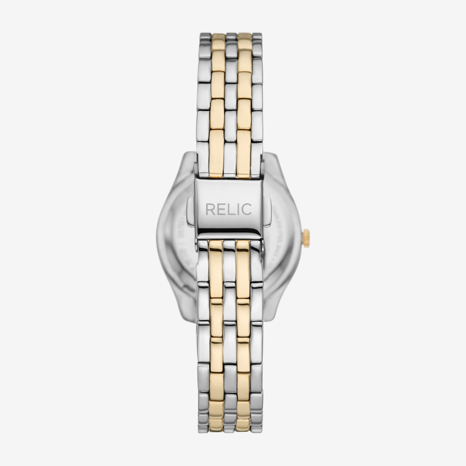Relic By Fossil Womens Crystal Accent Two Tone Bracelet Watch Zr12656