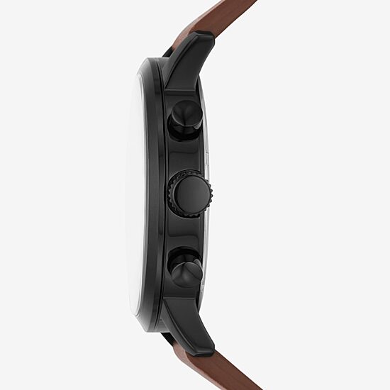 Relic By Fossil Mens Multi-Function Brown Leather Strap Watch Zr15997