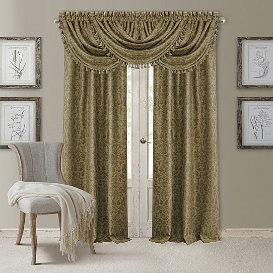 Elrene Home Fashions Antonia Rod Pocket Waterfall Valance