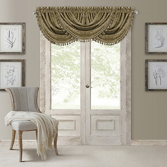 Elrene Home Fashions Antonia Rod Pocket Waterfall Valance