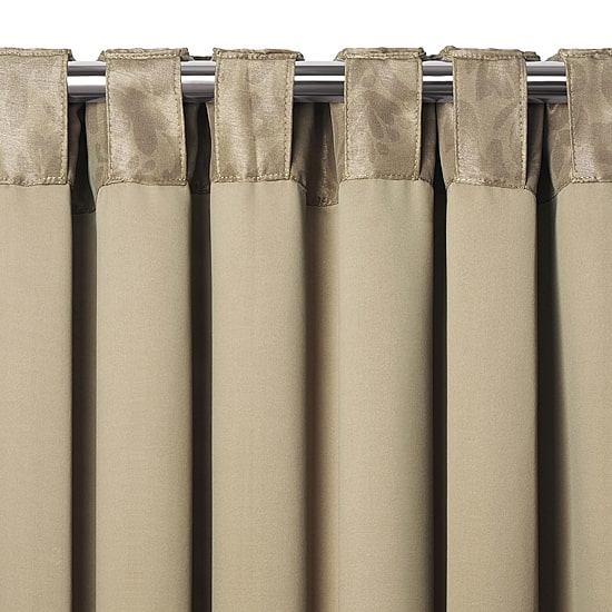 Threadmade Antonia Floral Damask Back Tab Embellished Blackout Single Curtain Panel