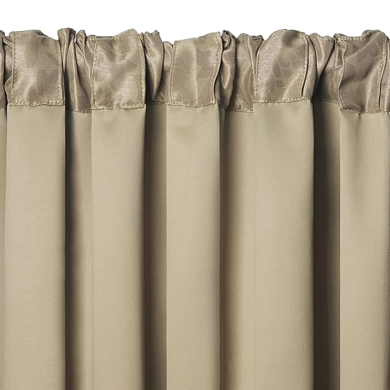Threadmade Antonia Floral Damask Back Tab Embellished Blackout Single Curtain Panel