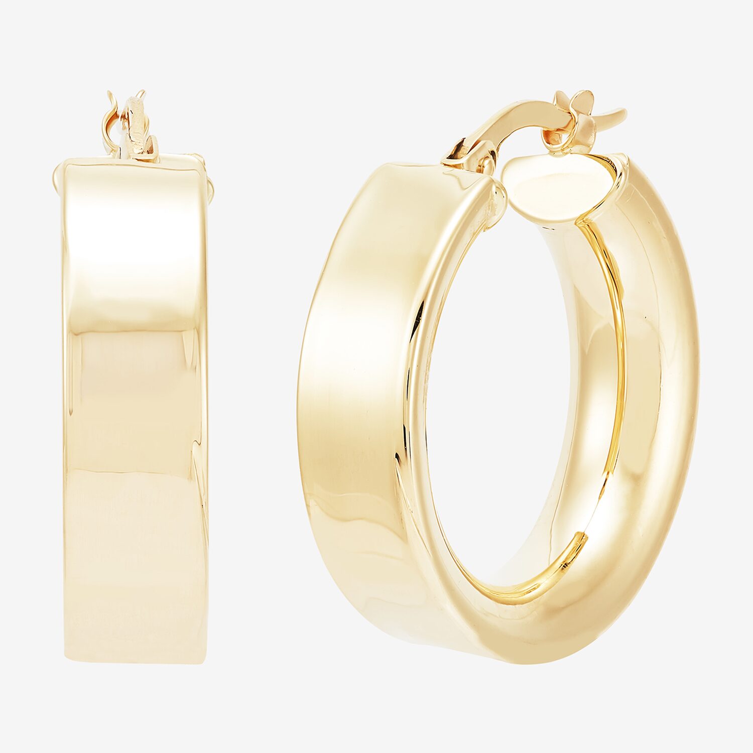 Made in Italy Womens 14K Gold 15mm Hoop Earrings