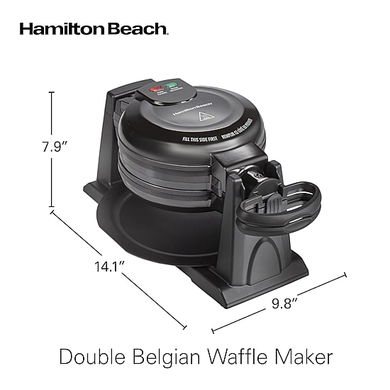 Hamilton Beach Double Belgian Waffle Maker With Removable Plates