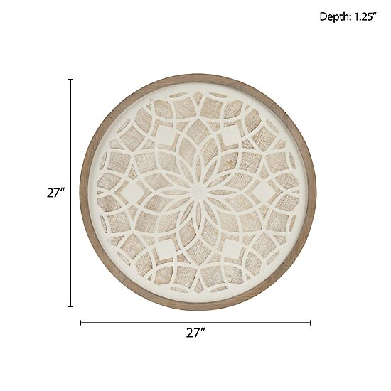 Madison Park Leah Medallion Wood Wood Wall Art