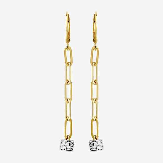 Paris 1901 By Charles Garnier Womens Cubic Zirconia 18K Gold Over Silver Drop Earrings