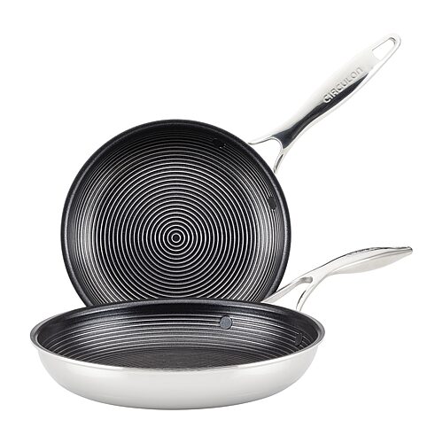 Circulon SteelShield C-Series Tri-Ply Clad Nonstick Frying Pan Set, 2-Piece, Silver - Silver