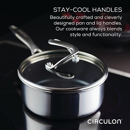 Circulon Steelshield Stainless Steel 2-qt. Sauce Pan with Lid