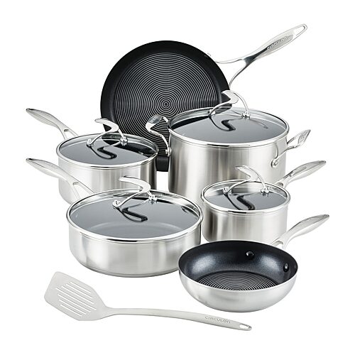 Circulon Steelshield Stainless Steel 11-pc. Cookware Set In Silver