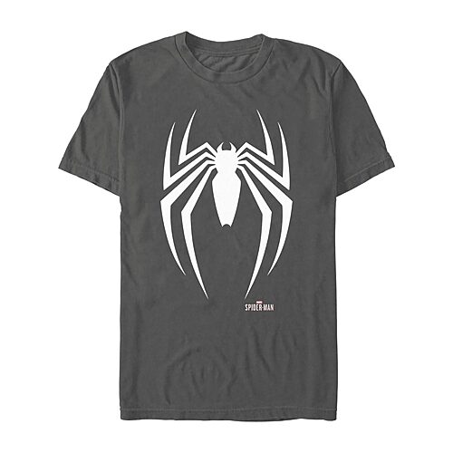 Novelty Mens Crew Neck Short Sleeve Regular Fit Spiderman Graphic T-shirt In Black