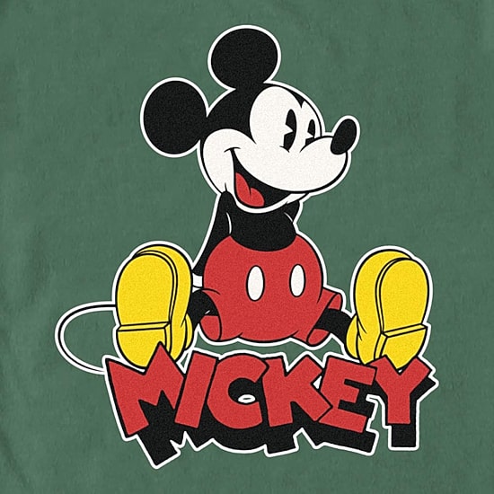 Novelty Mens Crew Neck Short Sleeve Regular Fit Mickey Mouse Graphic T-Shirt