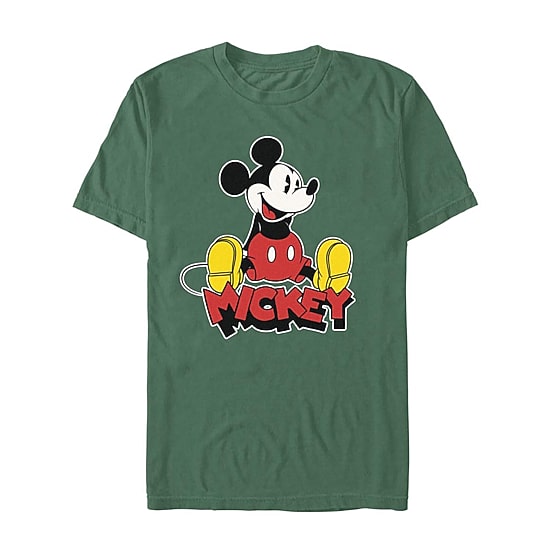 Novelty Mens Crew Neck Short Sleeve Regular Fit Mickey Mouse Graphic T-Shirt