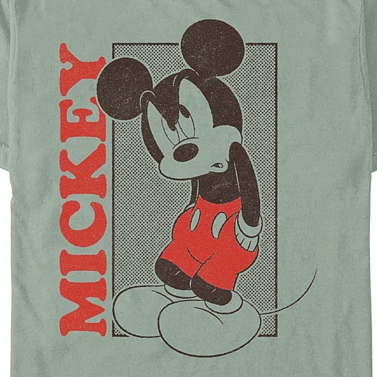 Novelty Mens Crew Neck Short Sleeve Regular Fit Mickey Mouse Graphic T-Shirt