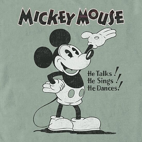 Novelty Mens Crew Neck Short Sleeve Regular Fit Mickey Mouse Graphic T-Shirt