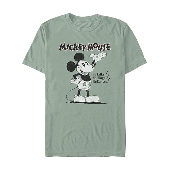 Novelty Mens Crew Neck Short Sleeve Regular Fit Mickey Mouse Graphic T-Shirt