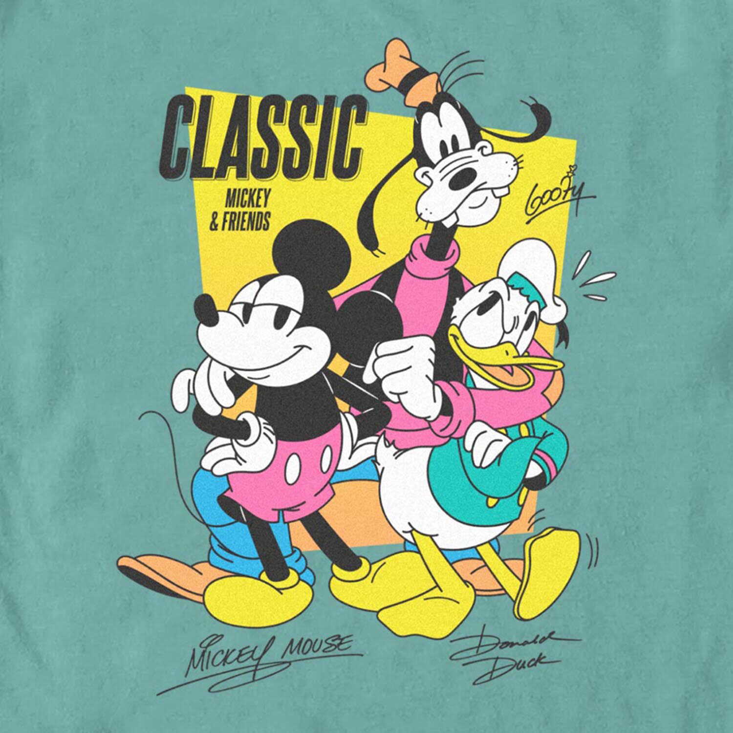 Novelty Mens Crew Neck Short Sleeve Regular Fit Mickey and Friends Graphic T-Shirt