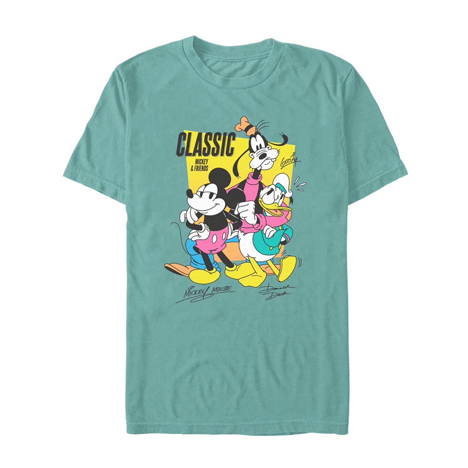Novelty Mens Crew Neck Short Sleeve Regular Fit Mickey and Friends Graphic T-Shirt
