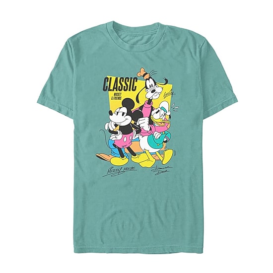 Novelty Mens Crew Neck Short Sleeve Regular Fit Mickey and Friends Graphic T-Shirt