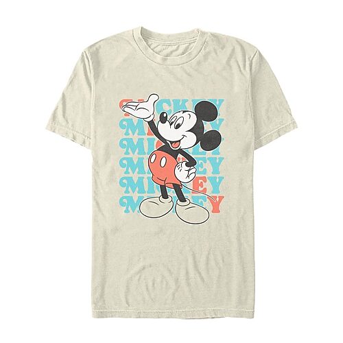 Novelty Mens Crew Neck Short Sleeve Regular Fit Mickey Mouse Graphic T-shirt In White
