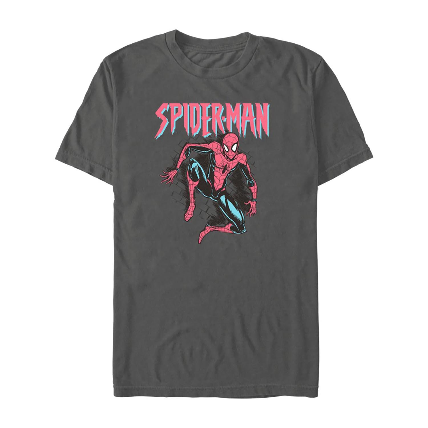 Novelty Mens Crew Neck Short Sleeve Regular Fit Spiderman Graphic T-Shirt