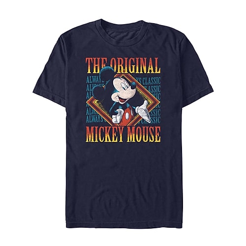 Mens Short Sleeve Mickey Mouse Graphic T-Shirt, Medium, Blue