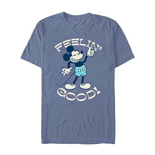Novelty Mens Crew Neck Short Sleeve Regular Fit Mickey Mouse Graphic T-shirt In Blue