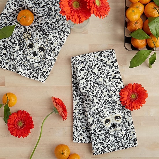 Fiesta Skull and Vine 2-pc. Kitchen Towel Set