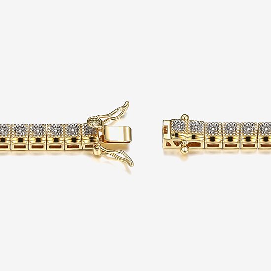 Sparkle Allure Diamond Accent 14K Gold Over Bronze 7.25 Inch Tennis Bracelet