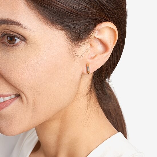 Sparkle Allure White Diamond Accent 12.9mm Bar Stud Earrings